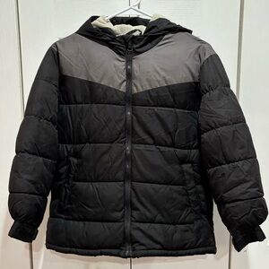 OLD NAVY Boy’s Winter Puffer Coat - black & gray, size M (8)